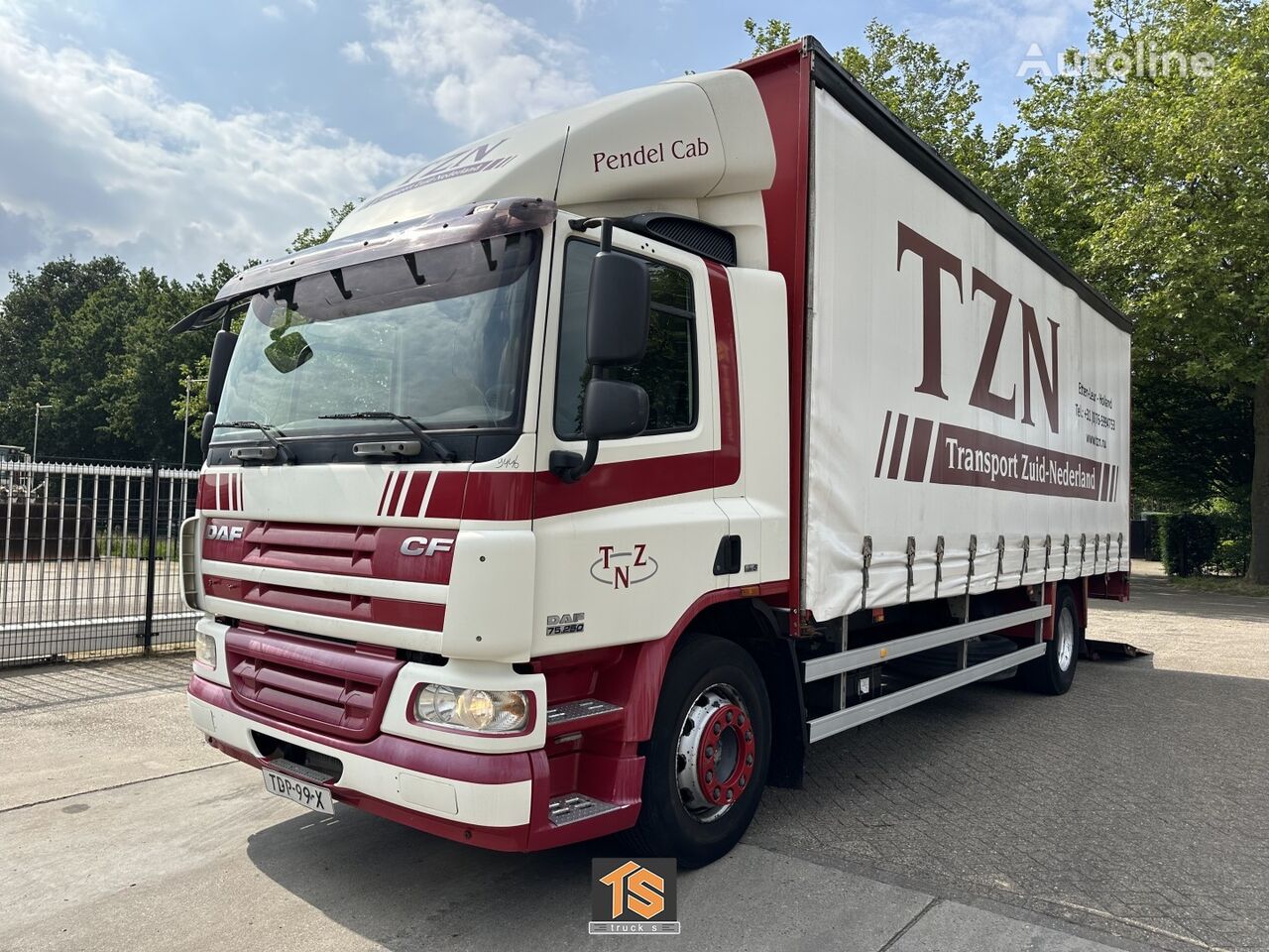 грузовик штора DAF CF 75 AUTOMAAT - EURO 5 - MMBS 40KM/H - LANDBOUW - SCHUIFZEIL -