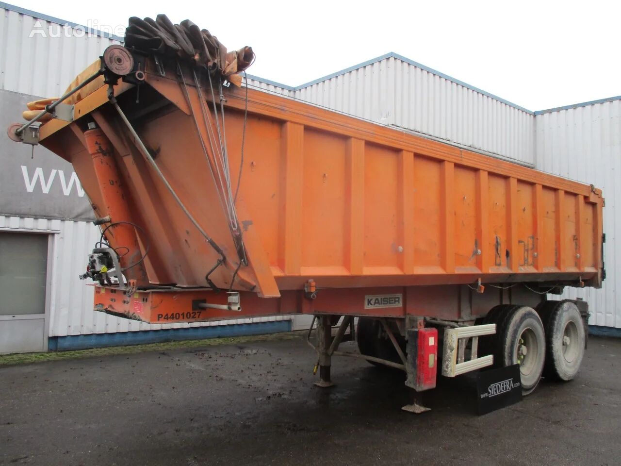 Kaiser 2 axle , steel tipper trailer , spring suspension , drum brakes pašizgāzējs puspiekabe