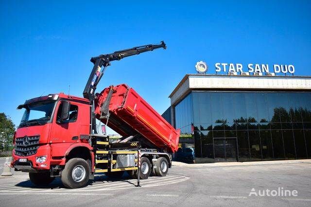 самосвал Mercedes-Benz AROCS 6x6 HMF 2120-K3 CRANE KIPPER EURO 6